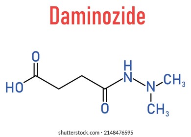 Daminozide (Alar) plant growth regulator molecule. Has been banned because of carcinogenicity concerns. Skeletal formula.
