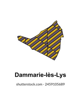 Dammarie les Lys City Map of France Country, abstract geometric map with color creative design template