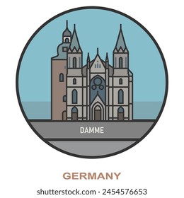Damme. Cities and towns in Germany. Flat landmark