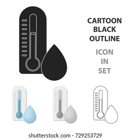 Damp day icon in cartoon style isolated on white background. Weather symbol stock vector illustration.