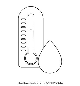 Damp day icon in outline style isolated on white background. Weather symbol stock vector illustration.