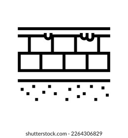 damp proof course building house line icon vector. damp proof course building house sign. isolated contour symbol black illustration