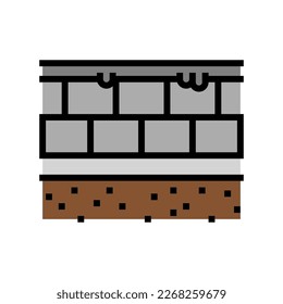 vectores de icono de color de la casa de construcción de curso a prueba de humedad. seña de la casa de la construcción del curso a prueba de humedad. ilustración de símbolo aislado