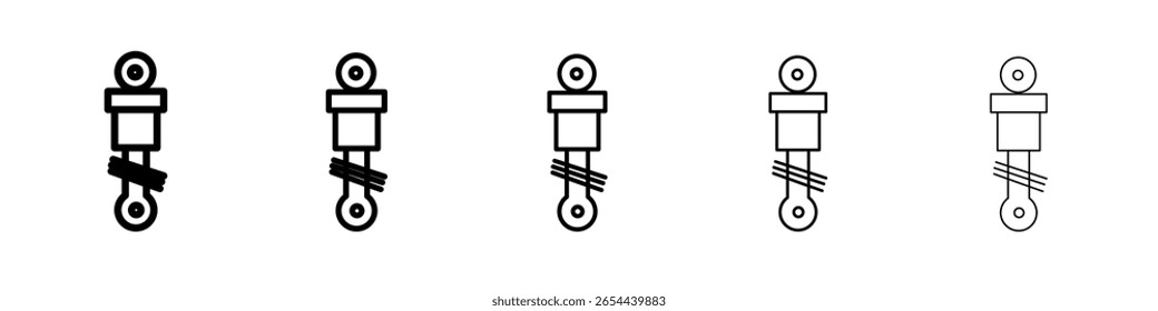 Logo del conjunto de ilustración plana del icono del amortiguador