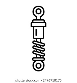 Icono de amortiguador lineal logo marca en blanco y negro