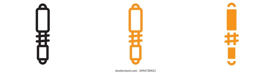 Damper Icon Set Vibration Control Illustrations for Engineering and Machinery