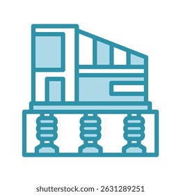 Amortecedor mini ilustração ícone de cor de tom duplo, uso para engenharia civil, indústria, construção, UI, kit UX, desenvolvimento de aplicativo e web, digital ou impressão.