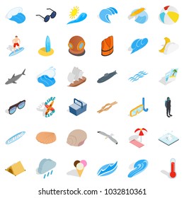Dampness icons set. Isometric set of 36 dampness vector icons for web isolated on white background
