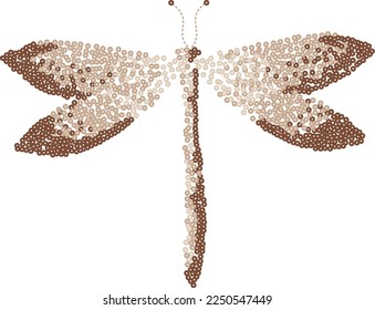 Damselfly made of glitter sequins