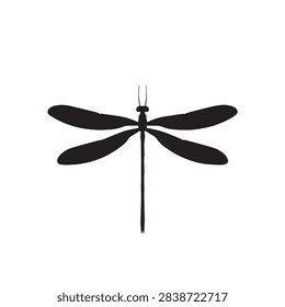 Damselfly silhouette vector flat illustration design.