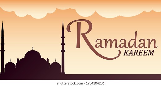 Damson color mosque silhouette. Ramadan kareem background. islamic greetings ramadan kareem   card, banner, invitation design background. Islamic Holy Month of Ramadan Kareem. 