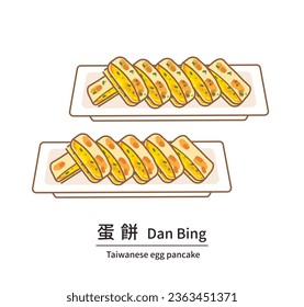 Dan Bing. Traditional Taiwanese breakfast foods. Taiwanese egg pancake roll.