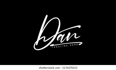 Dan handwritten vector signature logo, Make any creative business stand out with this signature, Are you a photographer, event planner or have a lifestyle blog, This logo design is the right choice.