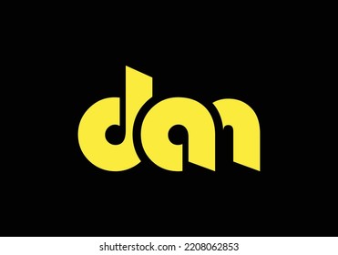 DAN Initial Monogram Letter dan Logo Design Vector Template d a n Letter Logo Design Black Background