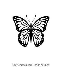 Danaus plexippus Schmetterling Silhouette Vektorillustration
