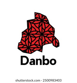 Danbo City of Lebanon map vector illustration, vector template with geometric style isolated on white background