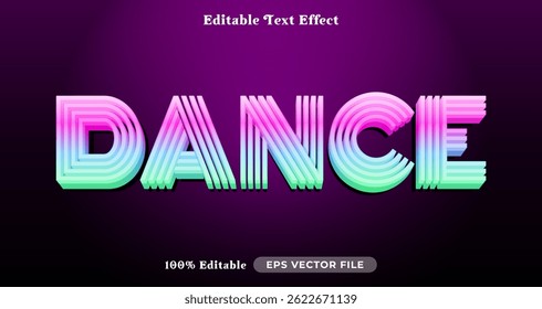Dance 3d logo template editable text effect style