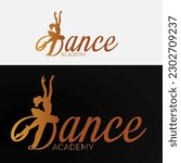 Dance academy logo premium vector.