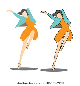 dance with agile using office clothes