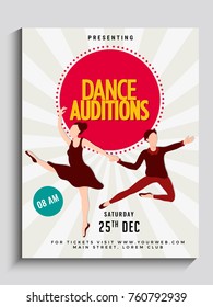 Dance auditions flyer or poster design. 