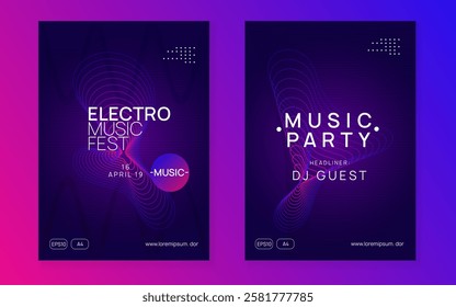 Dance Background. Dj Banner. Blue Night Club Design. Fest Festival Template. Psychedelic Disco Invitation. Violet Party Flyer. Electro Invite. Pink Dance Background