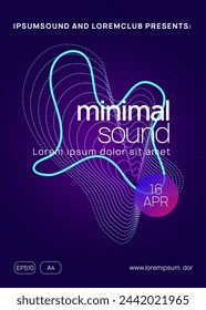 Dance Background. Fest Concert Graphic. Blue Party Flyer. Electro Cover. Night Club Design. Nightclub Audio Illustration. Green Music Banner. Pink Dance Background