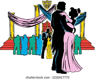 Dance Ball Room Vector Illustration