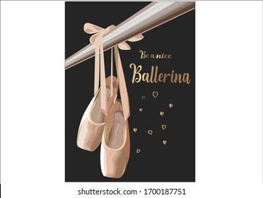 dance ballerina ballet shoes pointe   design  quotes fashion style t shirt tee mug  design notebook  diariesacademy  dancer  textile fabric bow golden glitter foil positive quote  Inspirational .Moder