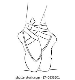 dance ballerina ballet shoes pointe vector illustration isolated on white background