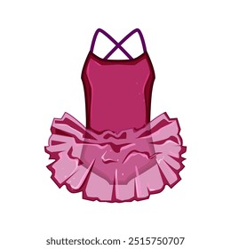 Tanz Ballerina Kleid Cartoon. Kostüm Eleganz, Anmut Bühne, klassische pointe Tanz Ballerina Kleid Zeichen. einzelne Symbol, Vektorgrafik