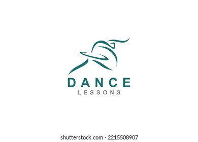 Dance ballet logo design beautiful girl abstract shape