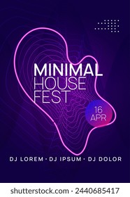 Dance Banner. Discotheque Flyer. Blue Music Background. Electronic Beat Illustration. Fest Trance Element. Violet Edm Set. Festival Vector. Pink Dance Banner