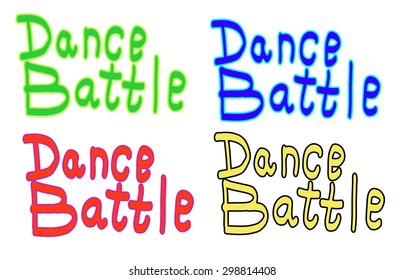 Dance battle inscriptions vector