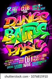 Dance battle party poster design template, vector illustration