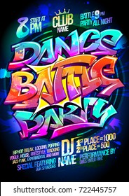 Dance battle party poster design concept svg