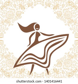 Dance. Beautiful girl. Vector illustration