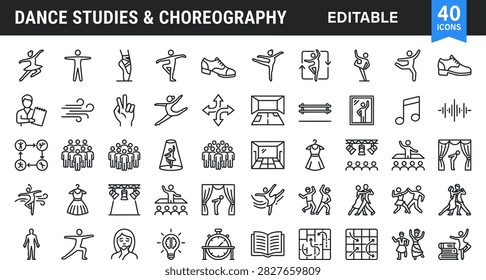 Dance Choreography Study Icons Set