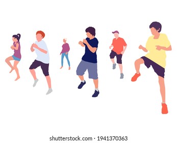 Dance Class Fitness Fun On Illustration Graphic Vector