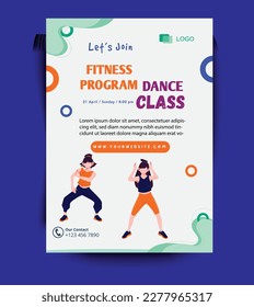 Clase de baile, programa de fitness - Diseño de volante