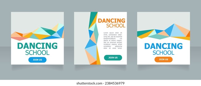 Clase de baile para niños menores de edad plantilla de diseño de banners web. Volante vectorial con espacio de texto. Cartel publicitario con espacio de copia personalizado. Afiche imprimible para publicidad. Fuente Tahoma utilizada