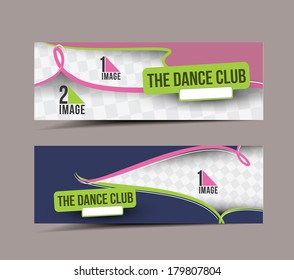 Dance Club Web Banner & Header Layout Template. 