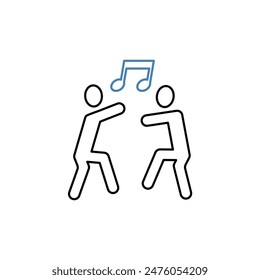 Icono de línea de concepto de baile. Ilustración de elemento simple. concepto de danza diseño de símbolo de contorno.