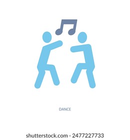 Icono de línea de concepto de baile. Ilustración de elemento simple. concepto de danza diseño de símbolo de contorno.