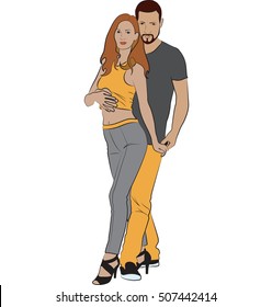 Dance couple. Social dances.