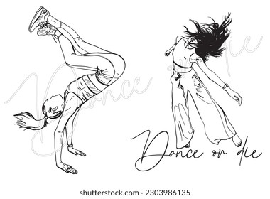 dance dancer woman breakdance sketch