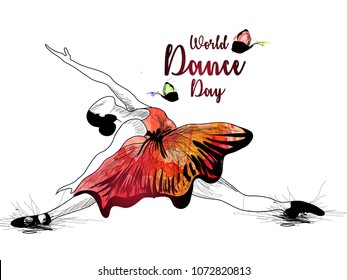 Dance Day, creative banner or poster for World Dance Day with nice and creative design illustration.