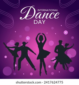 Dance Day Social Media Illustration Flat Cartoon Hand Drawn Templates Background