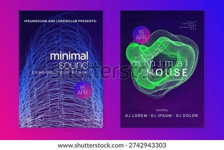 Dance Design. Blue Music Event. Night Club Concert Graphic. Nightclub Disco Invitation. Green Party Poster. Discotheque Banner. Electro Vector. Pink Dance Design