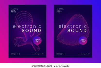 Dance Design. Psychedelic Disco Illustration. Trance Cover. Dj Festival Template. Blue Edm Banner. Green Music Set. Night Club Flyer. Violet Dance Design