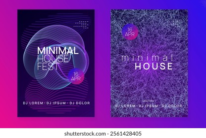 Dance Design. Violet Discotheque Flyer. Trance Invite. Sound Magazine. Pink Fest Background. Party Electro Element. Soundwave Audio Illustration. Blue Dance Design